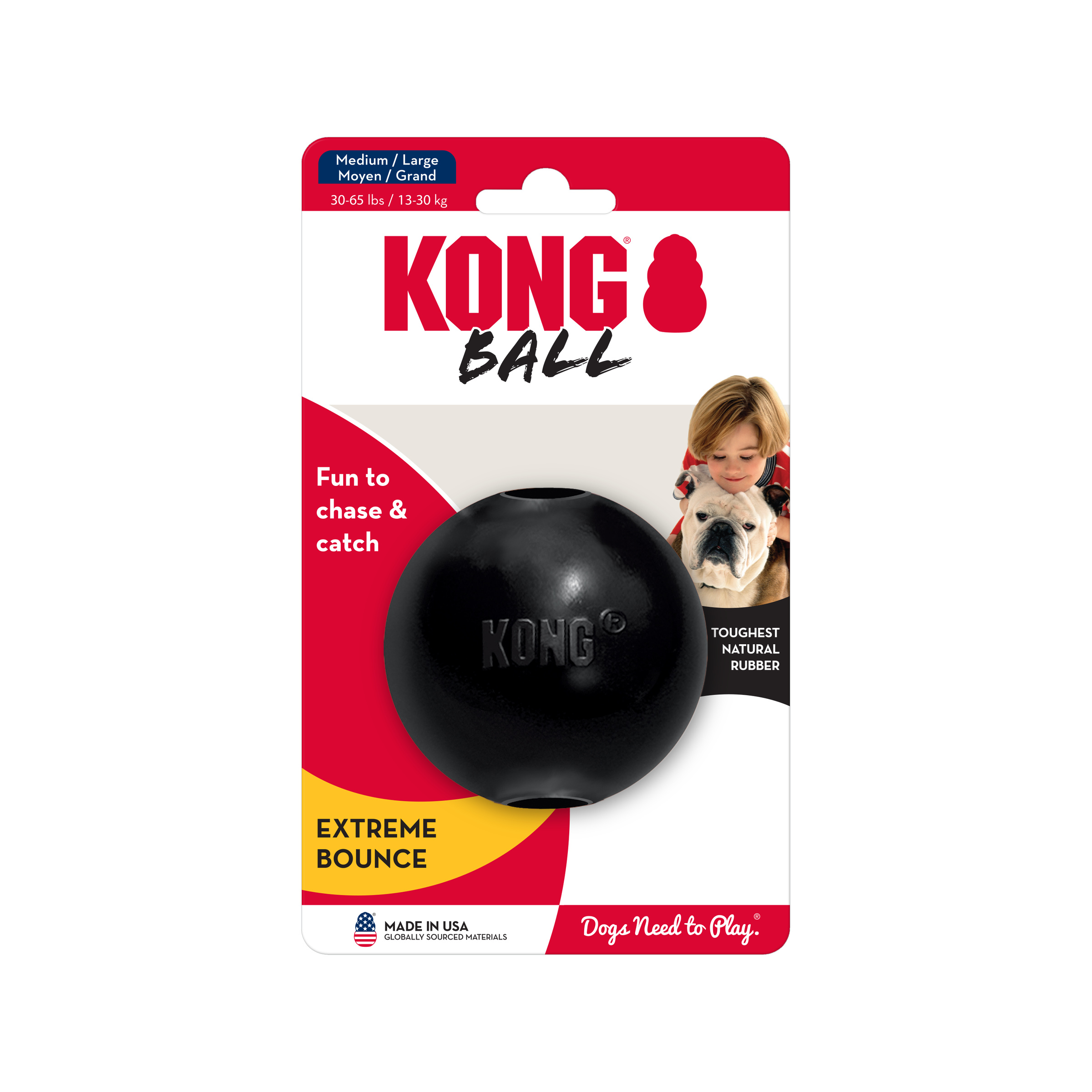 Kong Extreme Rubber Ball Dog Toy (M/L)