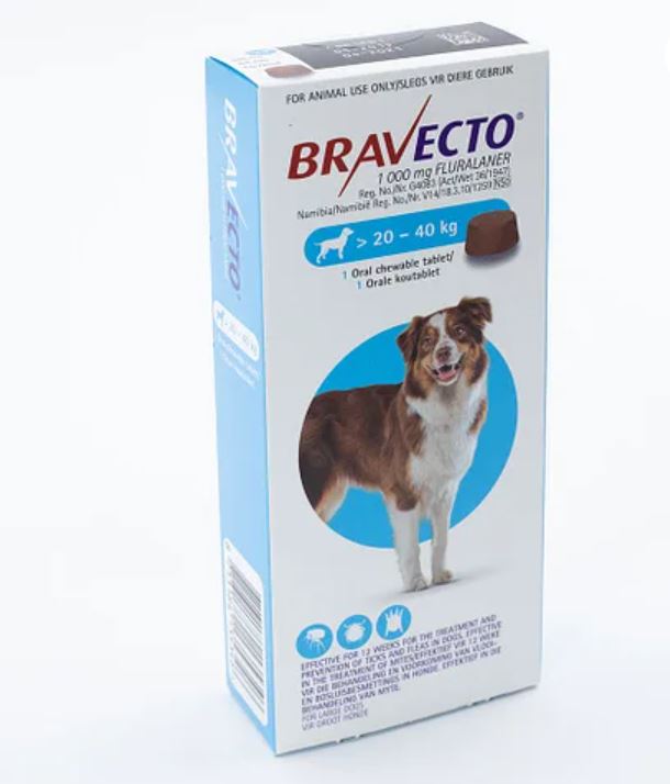 BRAVECTO CHEWABLE LARGE BLUE (20-40KG)