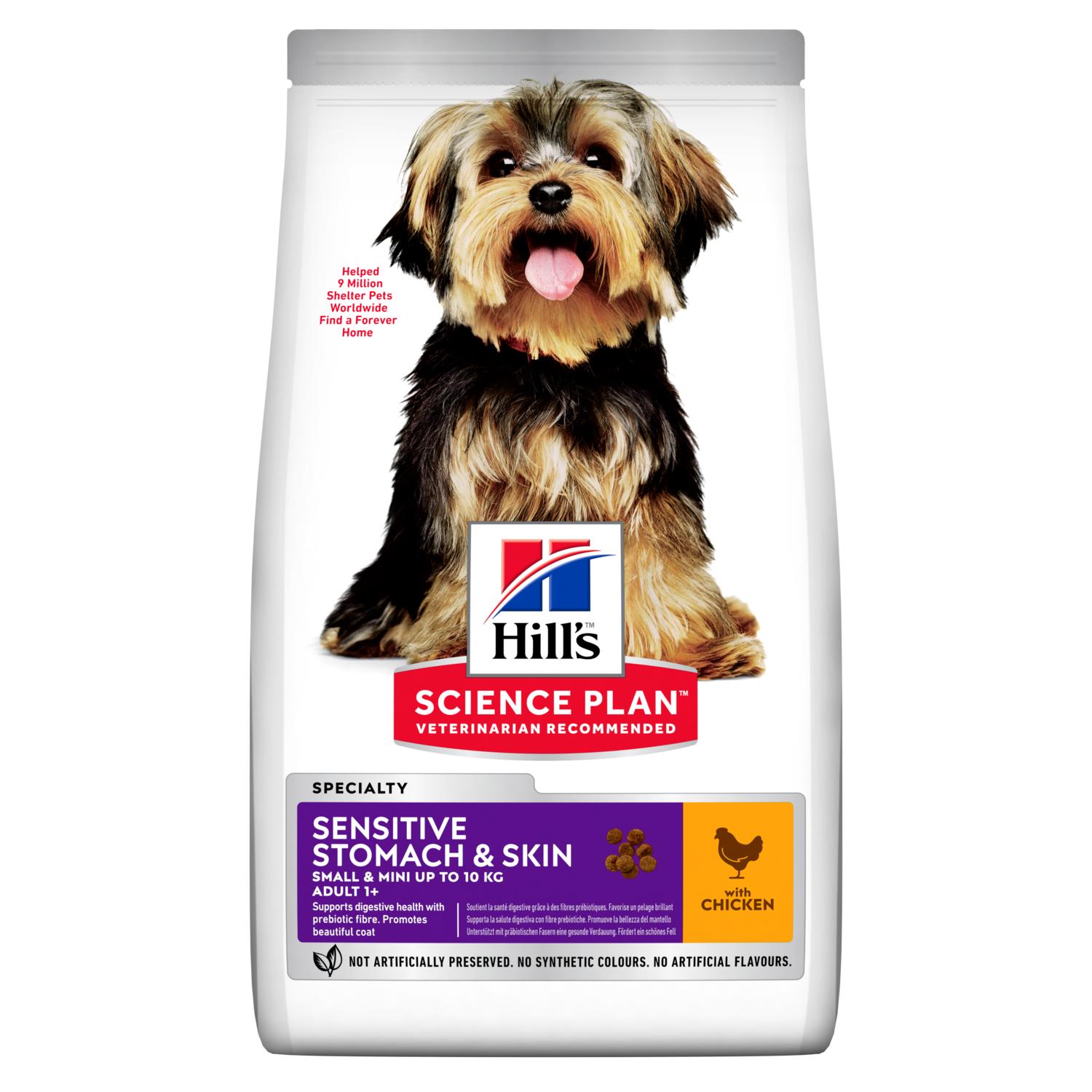 HILL'S SCIENCE PLAN Adult Sensitive Stomach & Skin Small & Mini Dry Dog Food Chicken Flavour - 1.5kg