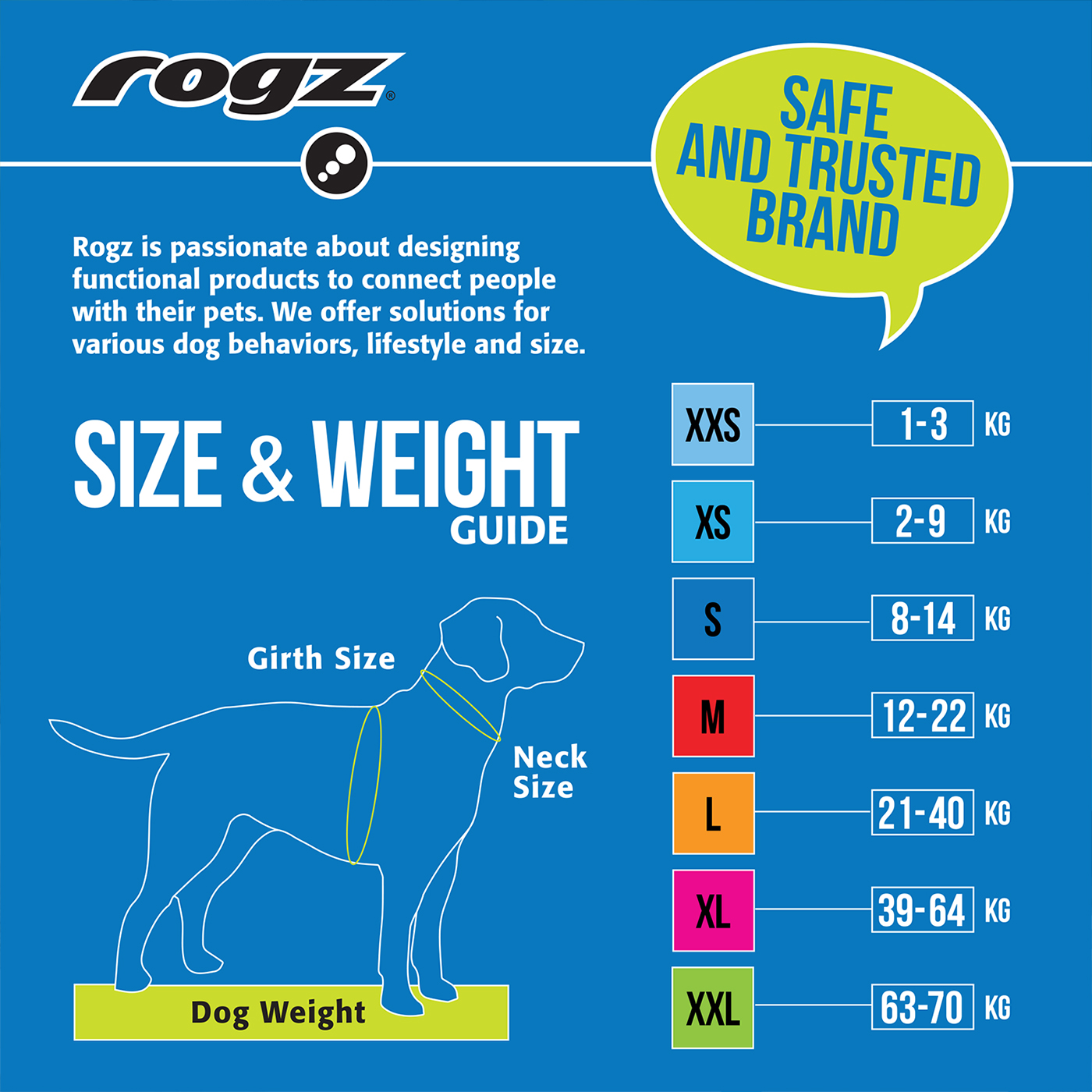 Rogz Utility Control Harness Dayglo (Large)