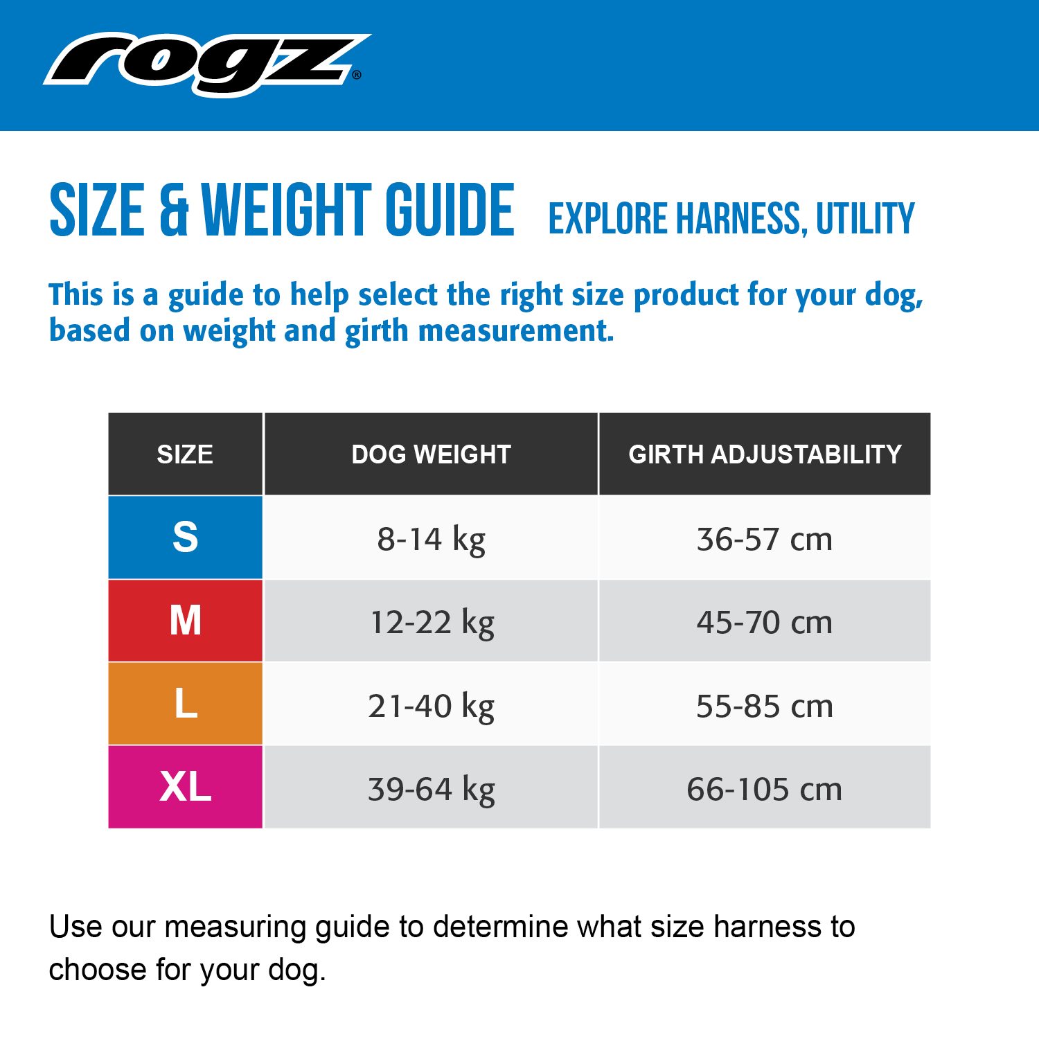 Rogz Utility Explore Harness Blue (Small)