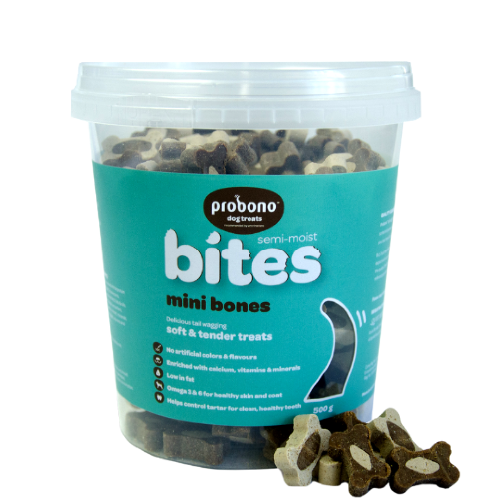 Probono Semi-Moist Mini Bones Dog Treats - 500g