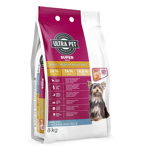 Ultra Superwoof Chicken & Rice Small & Medium Breed Adult - 8KG