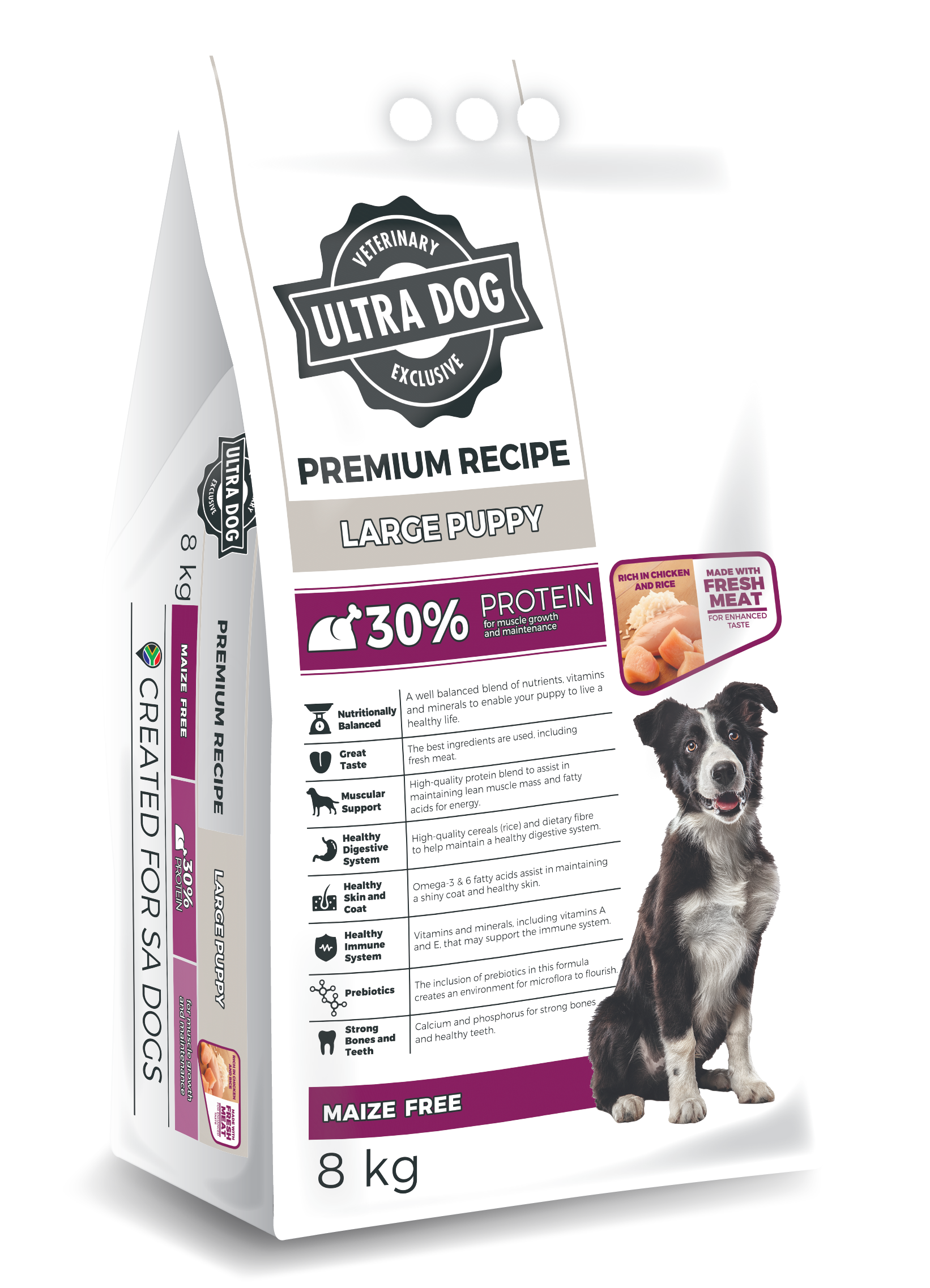 ULTRA PREMIUM PUPPY LARGE BREED CHICKEN DOG FOOD - 8KG