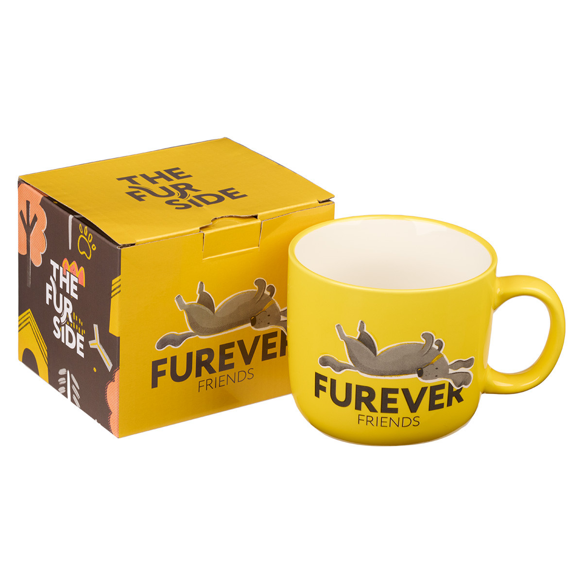 Furside - Furever Friends - Yellow Ceramic Coffee Mug