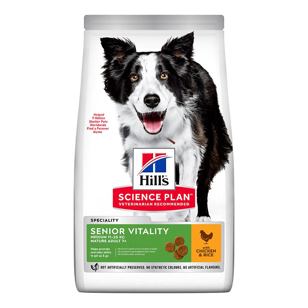 HILL'S SCIENCE PLAN Adult 7+ Senior Vitality Medium Dry Dog Food Chicken Flavour - 12kg