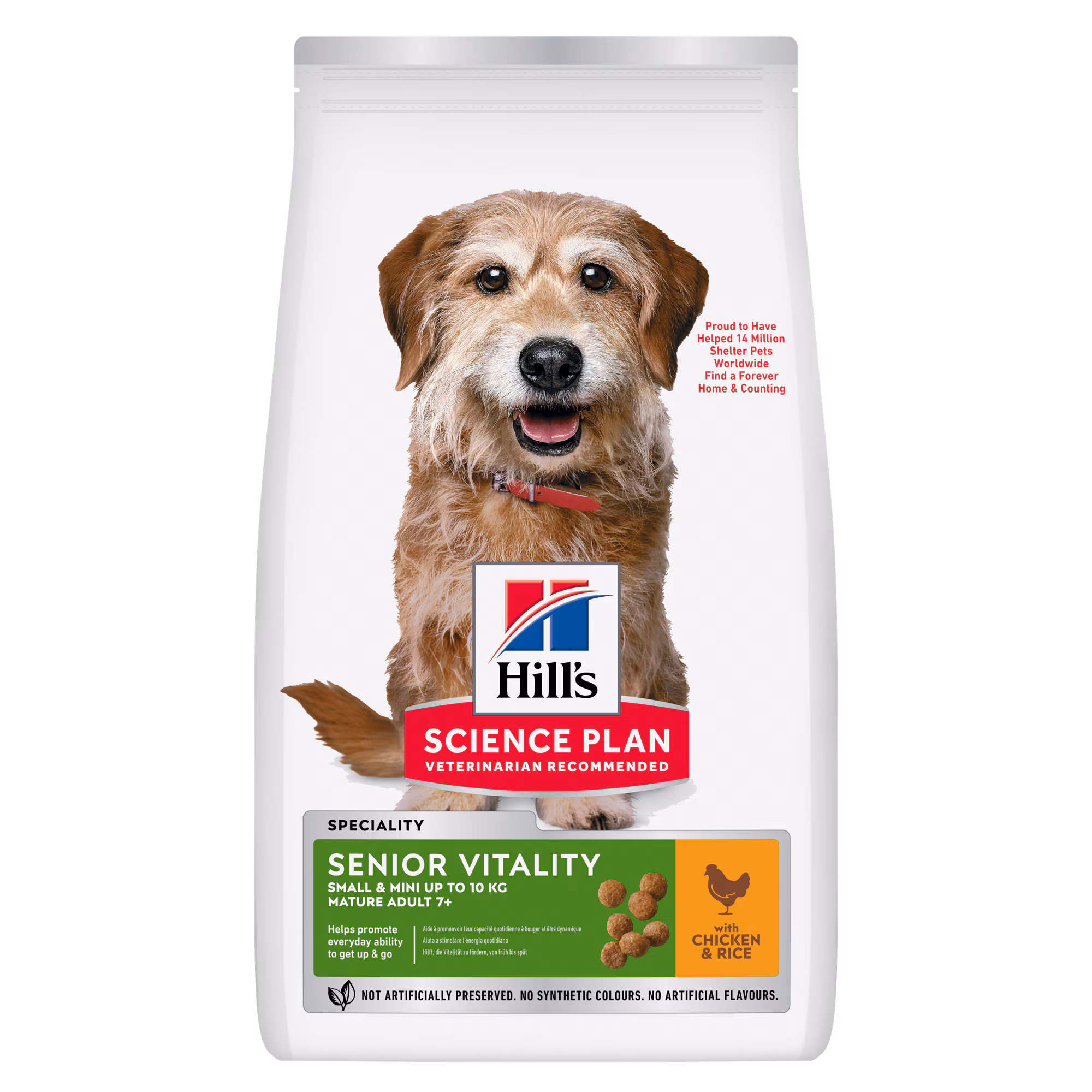 Hill's Science Plan Adult 7+ Senior Vitality Small and Mini Dry Dog Food Chicken Flavour - 6kg