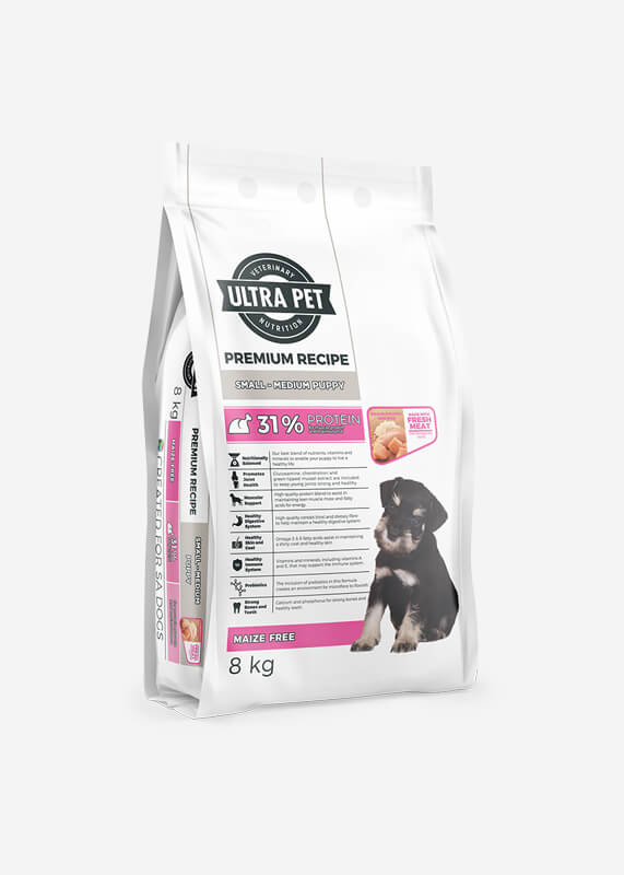 Ultra Dog Premium Chicken Small & Medium Puppy Dog Food - 8KG