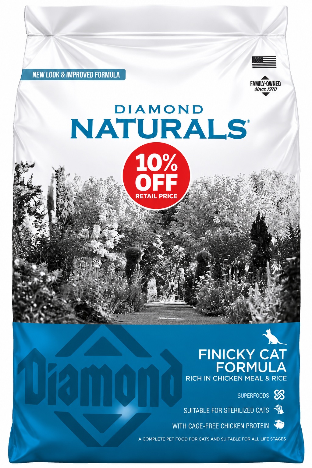 Diamond Naturals - Finicky Cat All Life Stages Formula - Chicken and Rice - 7.5kg