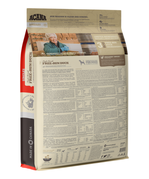 Acana Dog - Singles - Free - Run Duck - All Life Stages Formula - 11.4kg