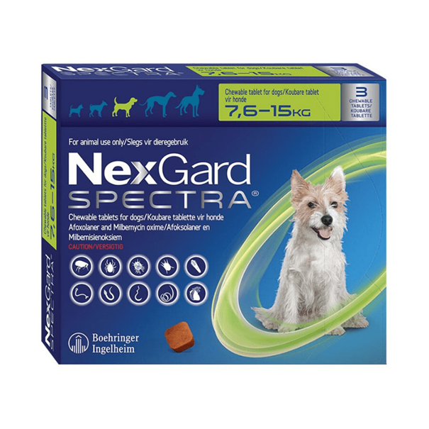 Nexgard Spectra Medium 7.6-15kg Tabs (Pack of 3)