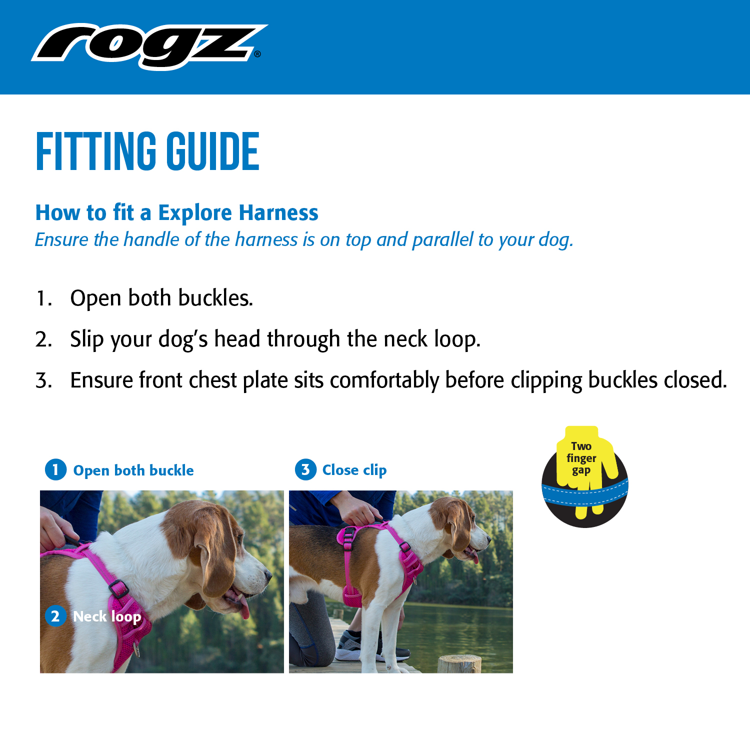 Rogz Utility Explore Harness Blue (Small)