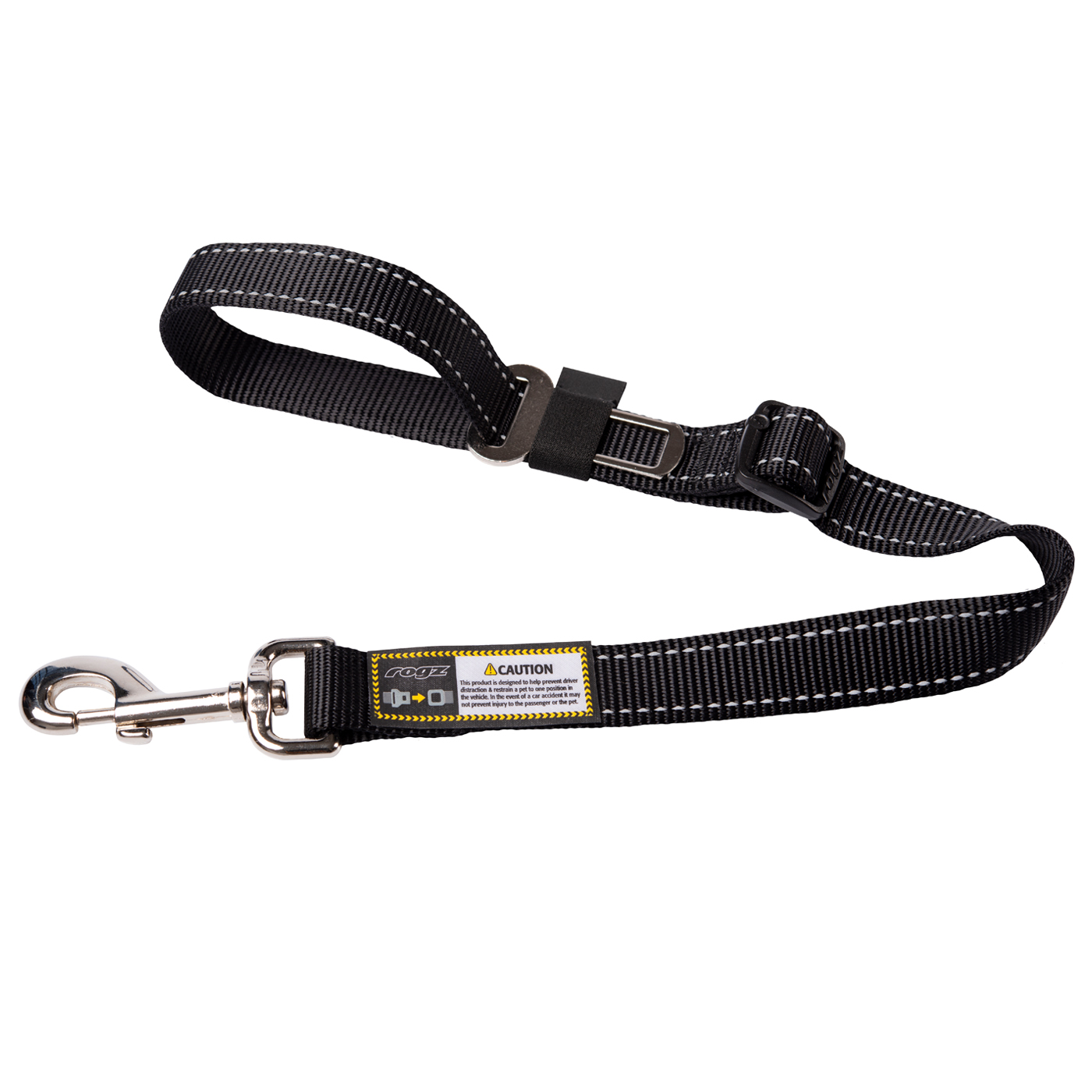 Rogz Utility Car-Safe Seat Belt Clip Black (XL - 45-73CM)