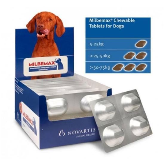 MILBEMAX CHEWABLE LARGE DOG 5-25 KG (SINGLE TAB'S)