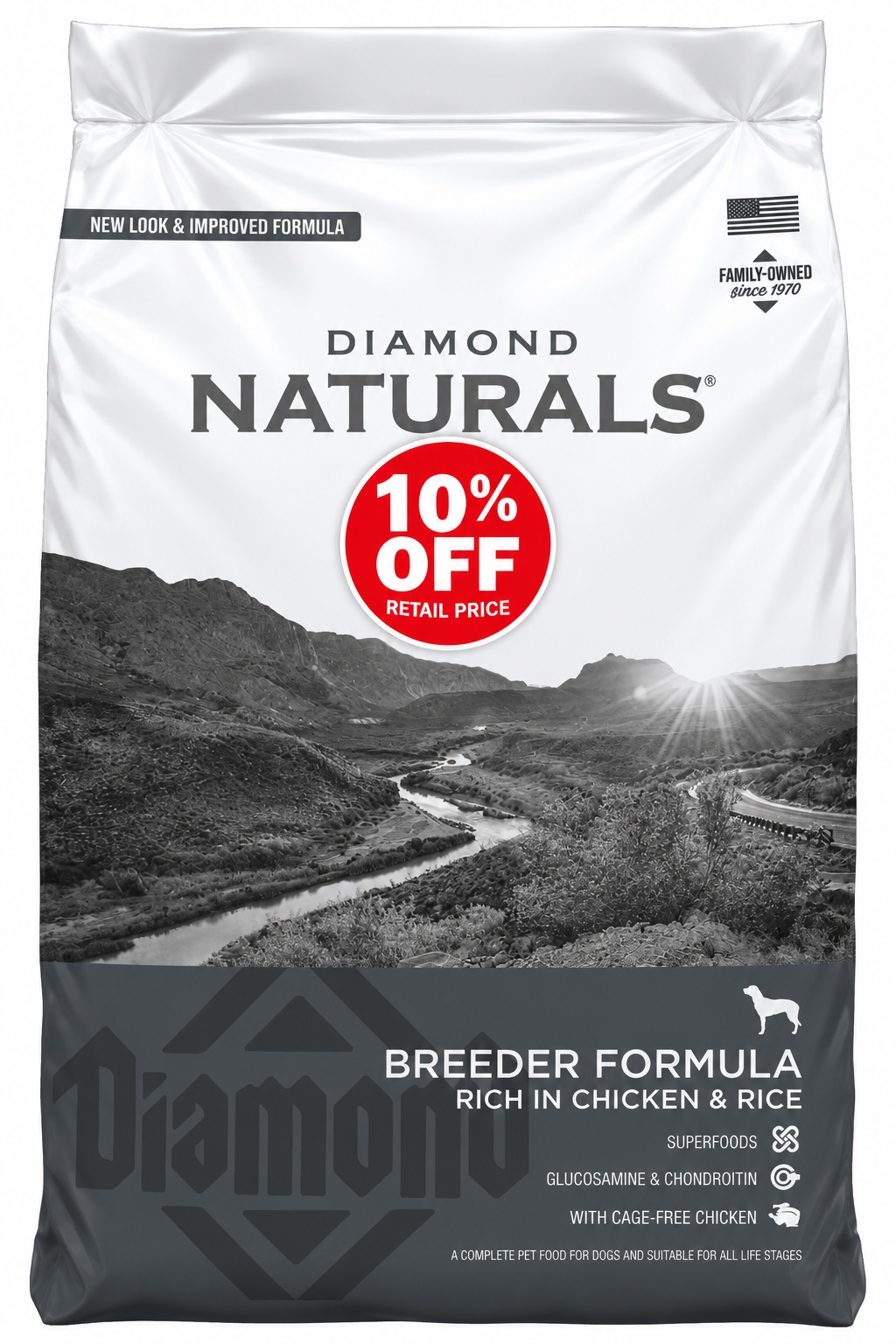 Diamond Naturals Dog Breeder - All Life Stages Formula - Chicken and Rice - 20kg