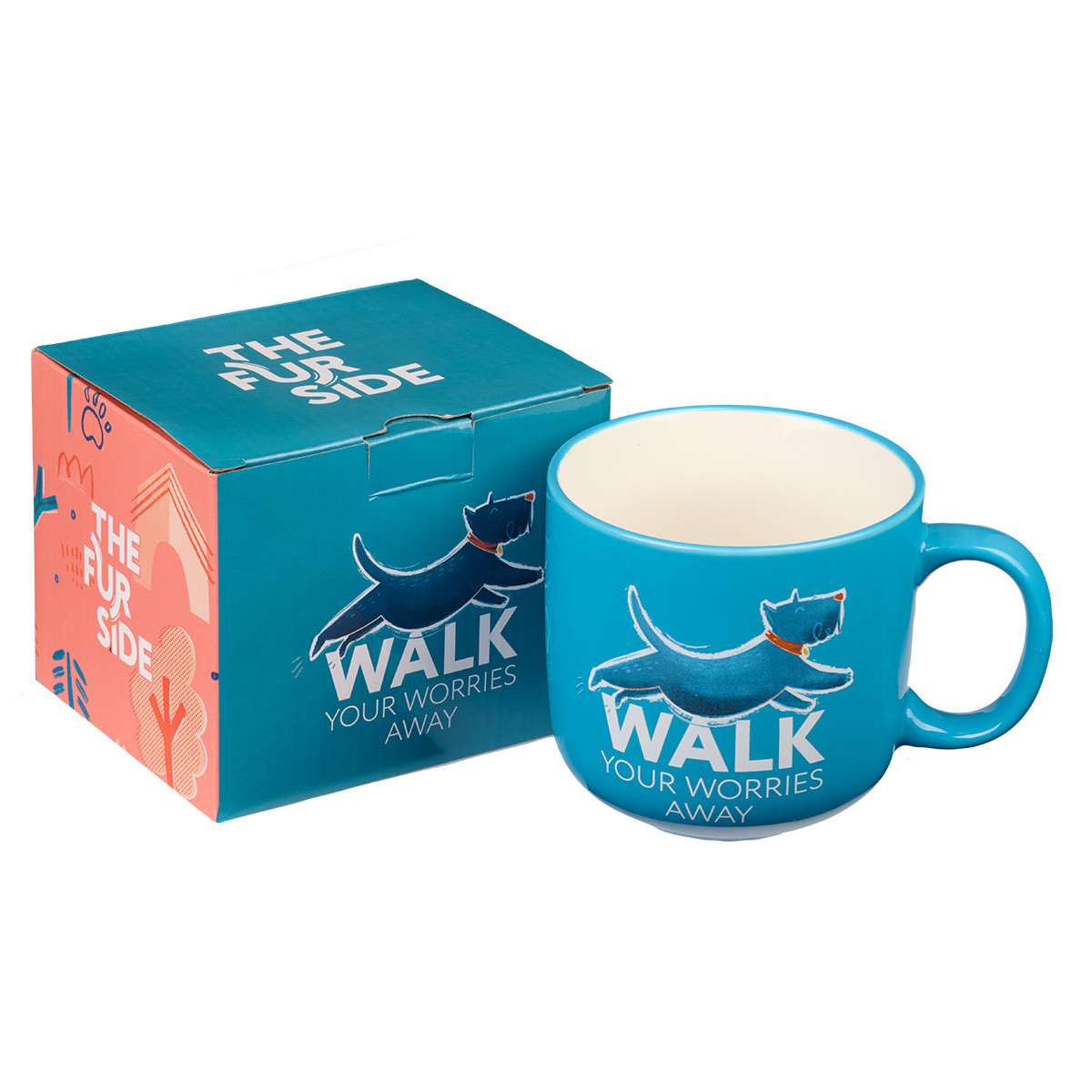 Furside - Walk Your Worries Away - Blue Ceramic Coffee Mug