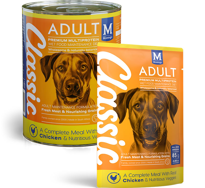 Montego Classic Wet Adult Dog Food Chicken & Veggies Flavour - 385g