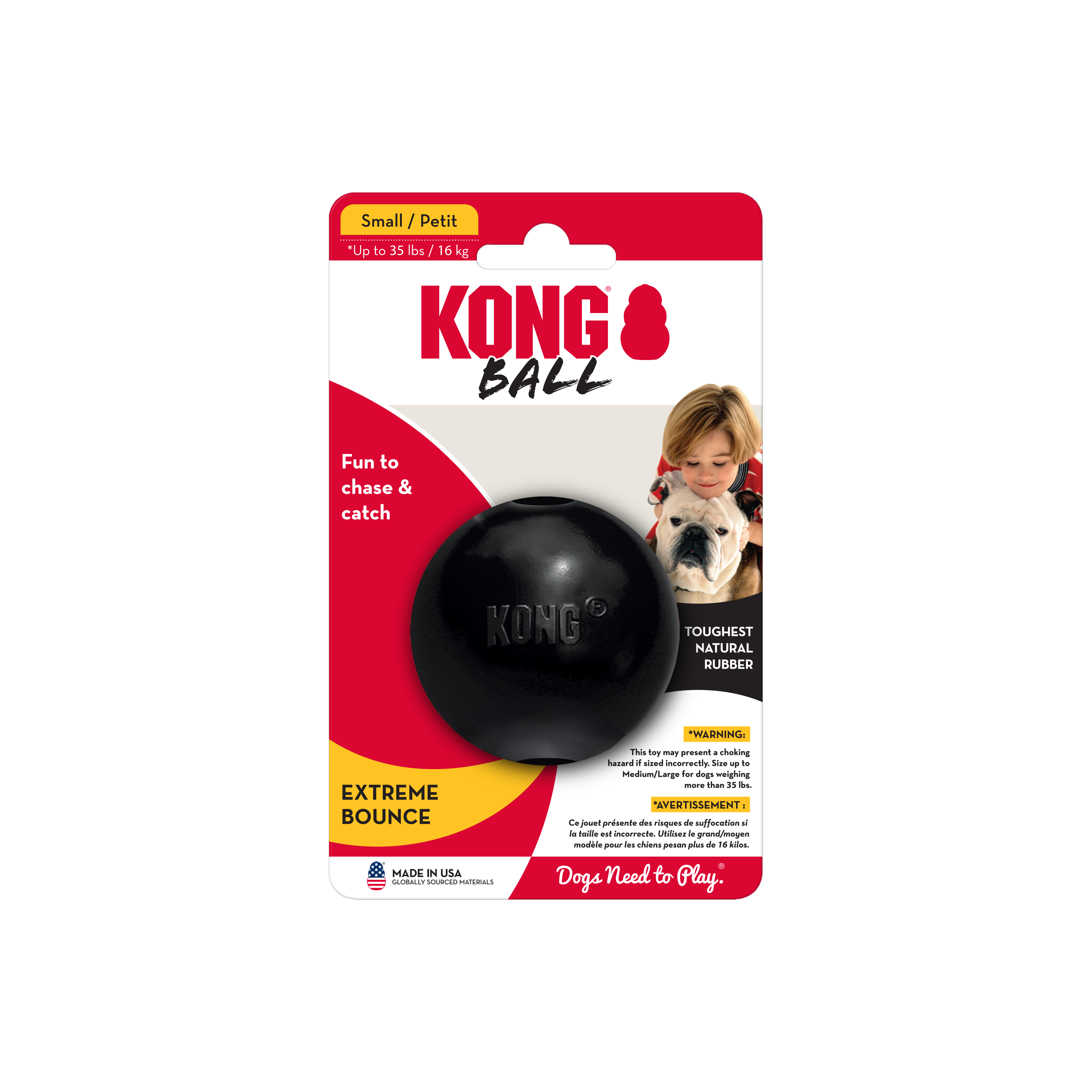 Kong Extreme Rubber Ball Dog Toy (Small)