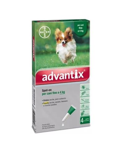 ADVANTIX SMALL DOG 1.5-4KG (4X0.4ML) GRN