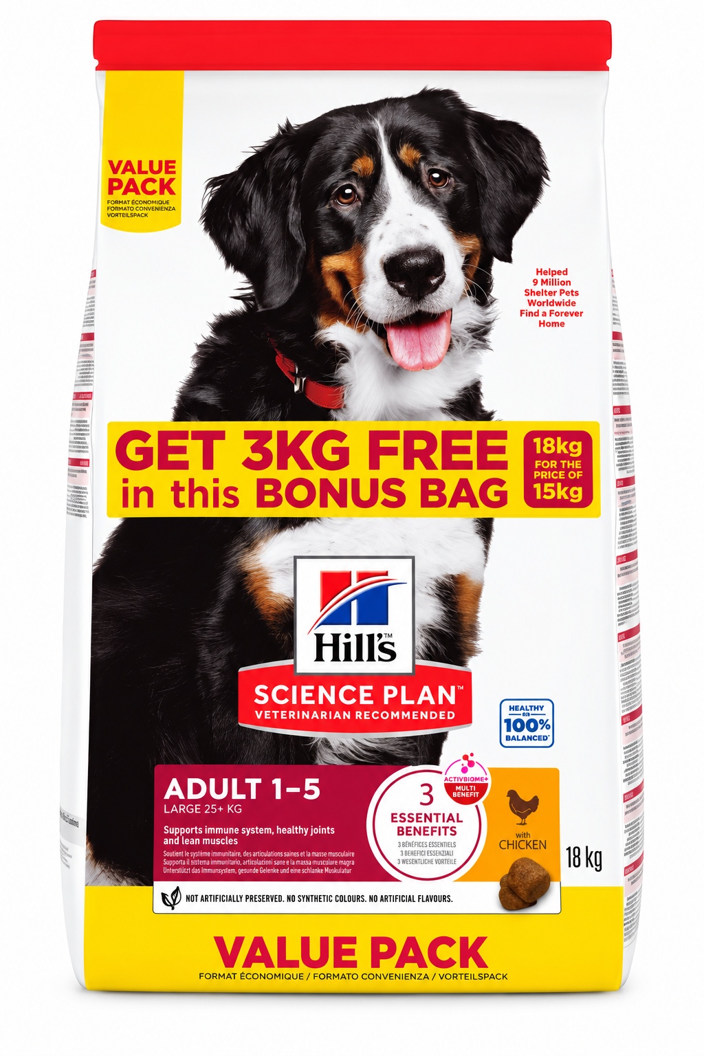 Hill's Science Plan Adult Large Breed Dry Dog Food Chicken Flavour - 18kg