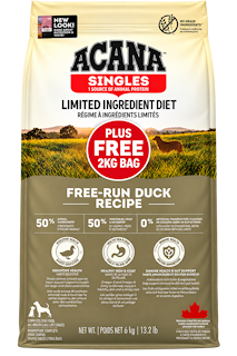 Acana Dog - Singles - Free - Run Duck - All Life Stages Formula - 11.4kg