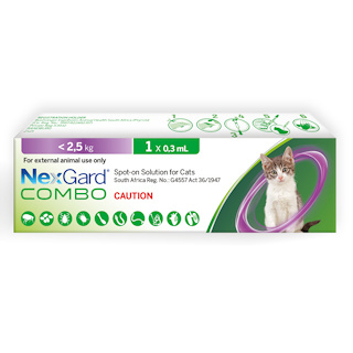 Nexgard Combo For Small Cats <2.5kg Tick, Flea and Deworming Spot - On Treatment - Single (Purple)